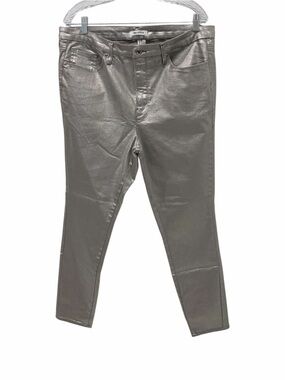 Good American Metallic Silver Skinny Jeans